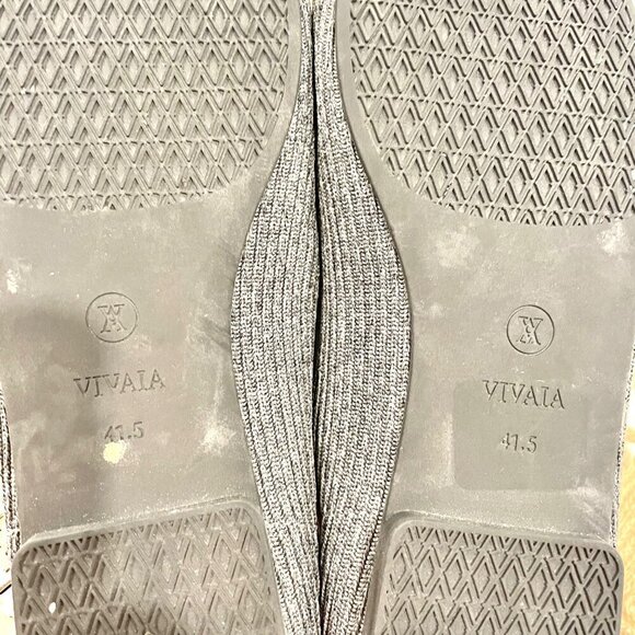 Vivaia Square-Toe V-Cut Flats Margot 2.0 Rich Grey Size EU 41.5 - Picture 7 of 11